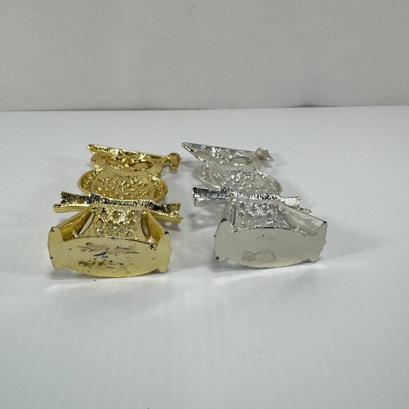 2 Vintage Torino Owl Pierced Earring Holder Wise Owl Graduate 60's 70's Decor - Picture 5 of 5